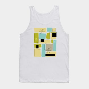 Blue Yellow Green Rectangles Mid Century Tank Top